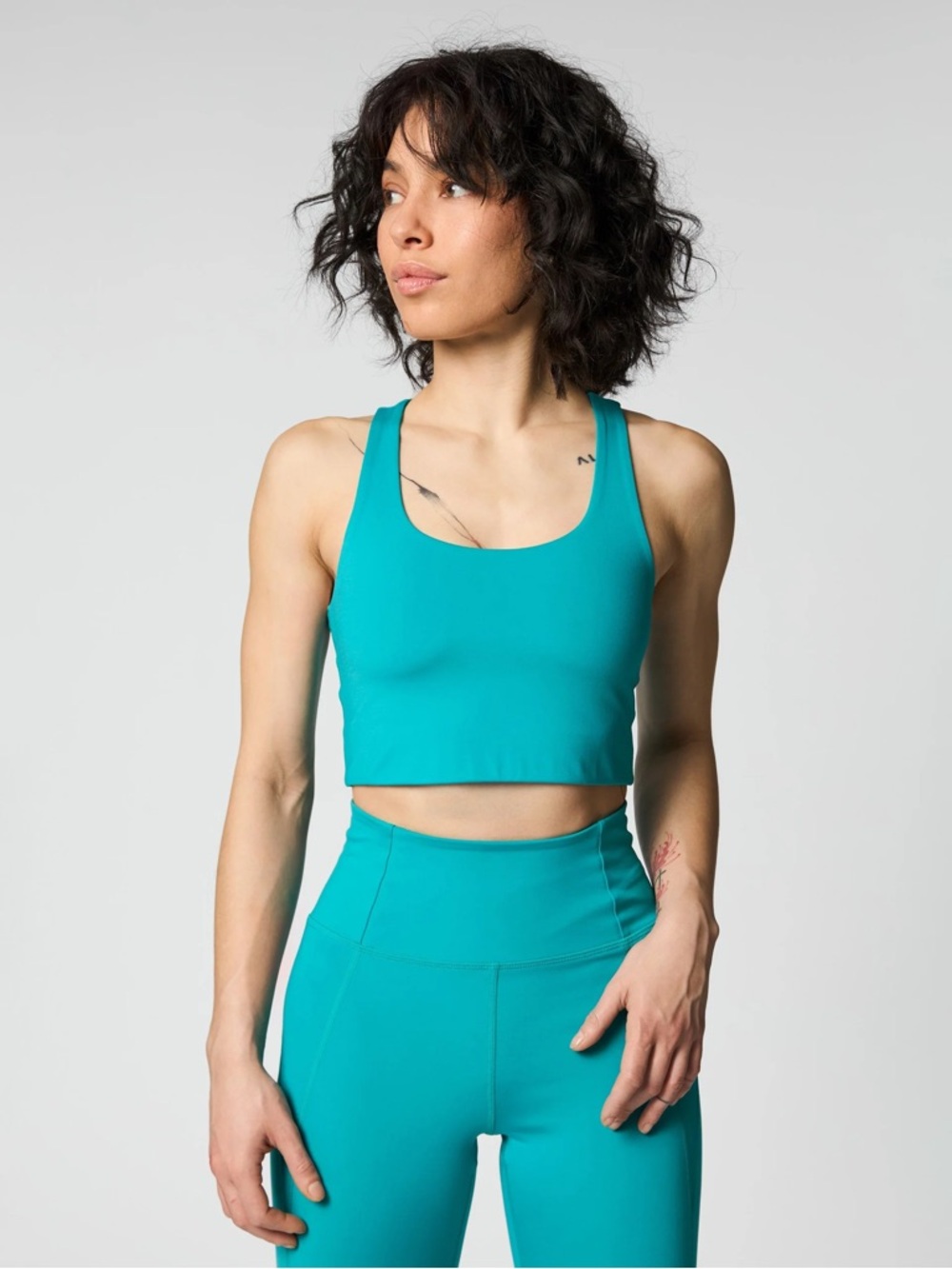 Girlfriend Collective Paloma Teal Racerback Sports Bra
